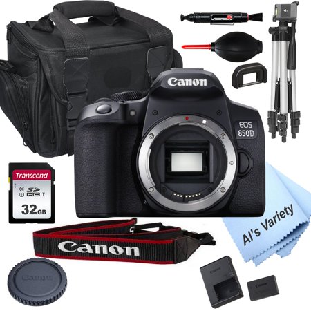 Canon EOS 850D Rebel T8i DSLR Camera Body Only No Lens + 32GB Card  Tripod  Case  and More 15pc Bundle