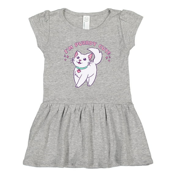 Inktastic I'm Purrdy Cute White Kitty Cat Girls Toddler Dress