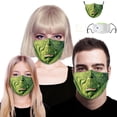 thumbnail image 3 of Decoraciones faciales de monstruo de pelo verde, Grinch de pelo verde 3D, cubierta facial con impresión digital encantadora, cubierta facial Grinch de pelo verde, diseño fácil de usar, 3 of 6