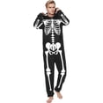 thumbnail image 5 of HJYCHN Suits Halloween Family Pajamas Family Pajamas Matching Sets Skeleton Print Hooded Zip Front Long Sleeve Full Length Homewear, 5 of 8