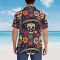 thumbnail image 6 of Bixox Men's Hawaiian Shirts Men's Skulls and Flowers Print Short-Sleeve Shirt-XX-Large, 6 of 8