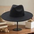 thumbnail image 3 of Fedora Hats for Men Women Wide Brim Classic Dress Panama Hat with Ribbon Band for Daily Life and Party, 3 of 6