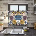thumbnail image 4 of Yayeee Kitchen Curtains Tier Pair Light Filtering 27"x36" Rod Pocket Short Cafe Window Panel, Blue Flowers, 4 of 7