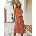 thumbnail image 2 of AURA Women Summer Maxi Dress V Neck A Line Polka Dot Lace Casual Vacation Dress, 2 of 6