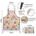 thumbnail image 3 of Pioneer Flower Floral Print Pattern Apron-Garden Aprons for Women with Pockets-Cotton Linen Waterproof Kitchen Cooking Gardening Aprons Adjustable for Kitchen,Cooking,BBQ and Salon 33x27 Inch, 3 of 7