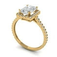 thumbnail image 2 of 1.86 ct Emerald Cut Moissanite Solitaire with Simulated Diamond Accents 14K Yellow Gold Womens Engagement Ring, 2 of 5