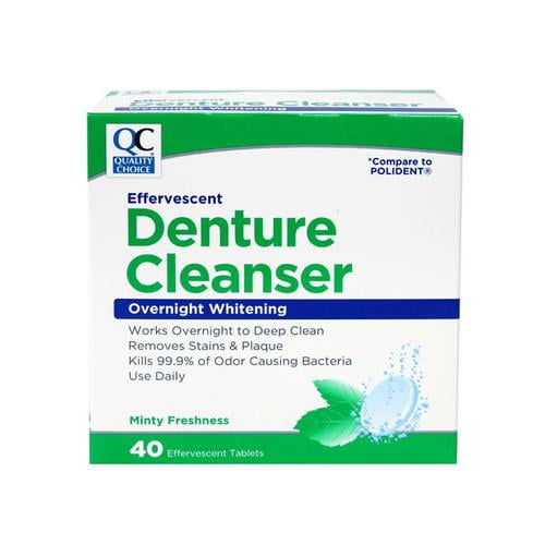 4 Pack Quality Choice Denture Cleanser Overnight Whitening 40 Tablets Each