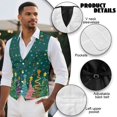 thumbnail image 6 of Yuyamidu Colorful Xmas Tree Men's Slim Fit Suit Vest Snowflake Waistcoat with 3 Pockets for Business Formal Wedding Prom and Casual Tuxedo Wear Size M, Christmas, 6 of 7