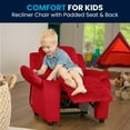 thumbnail image 6 of Flash Furniture Charlie Microfiber Kids Recliner with Storage Arms, Red, 6 of 8
