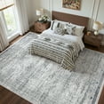 thumbnail image 4 of Roxstand Washable Rugs 10x14, Vintage Distressed Area Rugs for Living Room, Non Slip Accent Bedroom Rug (10'x14', Grey), 4 of 10