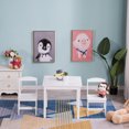 thumbnail image 1 of [60 X 60 X 52]Cm MDF Simple Children'S Table and Chair Set Of 3 1 Table 2 Chairs White, 1 of 17