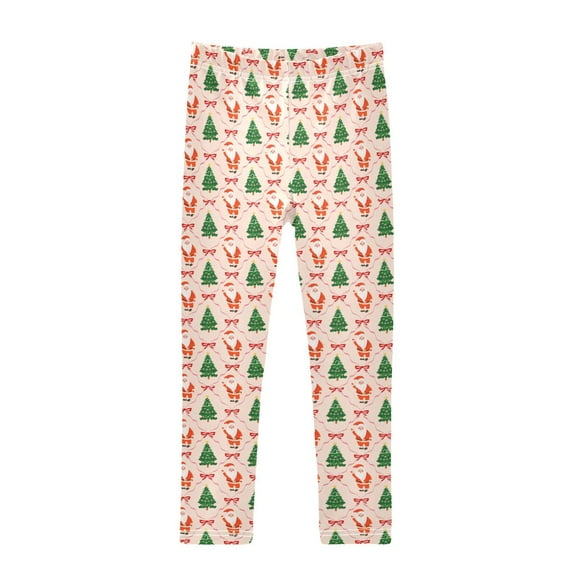 joogoo Girls' Leggings Santa Claus Christmas Tree Yoga Pants 6T
