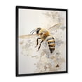 thumbnail image 3 of Designart "Minimalist Buzzing Bee Art II" Animals Bee Picture Framed Wall Art Living Room, 3 of 5