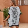 thumbnail image 5 of Love Wood Pattern Women's Swimsuit Coverup Summer Beach Cover Up Bathing Suit Dress, 5 of 6