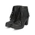 thumbnail image 5 of New Women Liliana Hanson-2 Leatherette Round Toe Fringe Chunky Heel Combat Boot, 5 of 5
