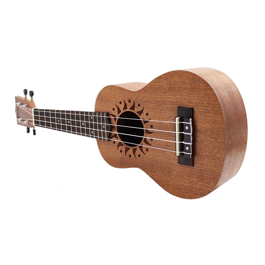 Yihuala Portable 21 Inch Ukulele 4 Nylon Strings Small Guitar Simple Pattern Acoustic Ukulele for Beginners