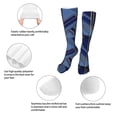 thumbnail image 6 of Leisure Hosiery 20in Lightweight Wear-Resistant Sweat-Wicking No Heel For Home Office Daily Use Royalblue Geometric Lines_1, 6 of 8