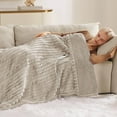 thumbnail image 6 of 3D Jacquard Throw Blanket - Ultra Soft Cozy Warm Fluffy Blanket for Couch Bed Sofa - Lightweight Decorative Striped Throw for All Season Use Home Decor, 6 of 7