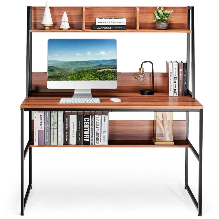 GVN 47-Inch Computer Desk Writing Study Table Workstation-Coffee, Desk for Bedroom, Gaming Computer Desks for Study,Working,Writing GVN 47-Inch Computer Desk Writing Study Table Workstation-Coffee, Desk for Bedroom, Gaming Computer Desks for Study,Working,Writing