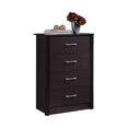 thumbnail image 4 of Hodedah Four Drawer Contemporary Wooden Chest in Chocolate Finish, 4 of 8