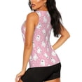 thumbnail image 3 of Lsque Pink Cartoon Bear Printed Workout Tank Tops for Women, Athletic Sports Tank Tops, Compression Sleeveless Dry Fit Shirts,Sleeveless Yoga Shirt-Small, 3 of 9