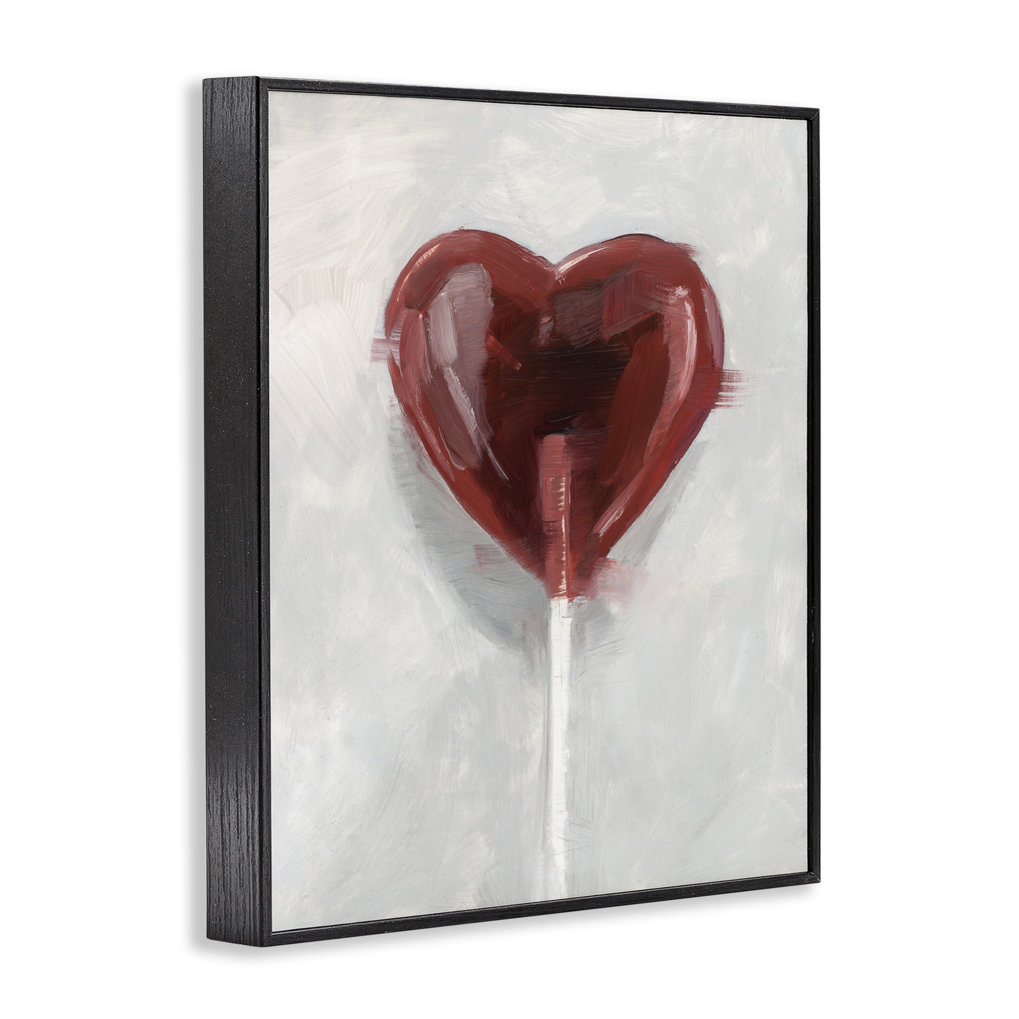 Stupell Industries Heart Shaped Lollipop Black Framed Giclee Art, design by Ethan Harper