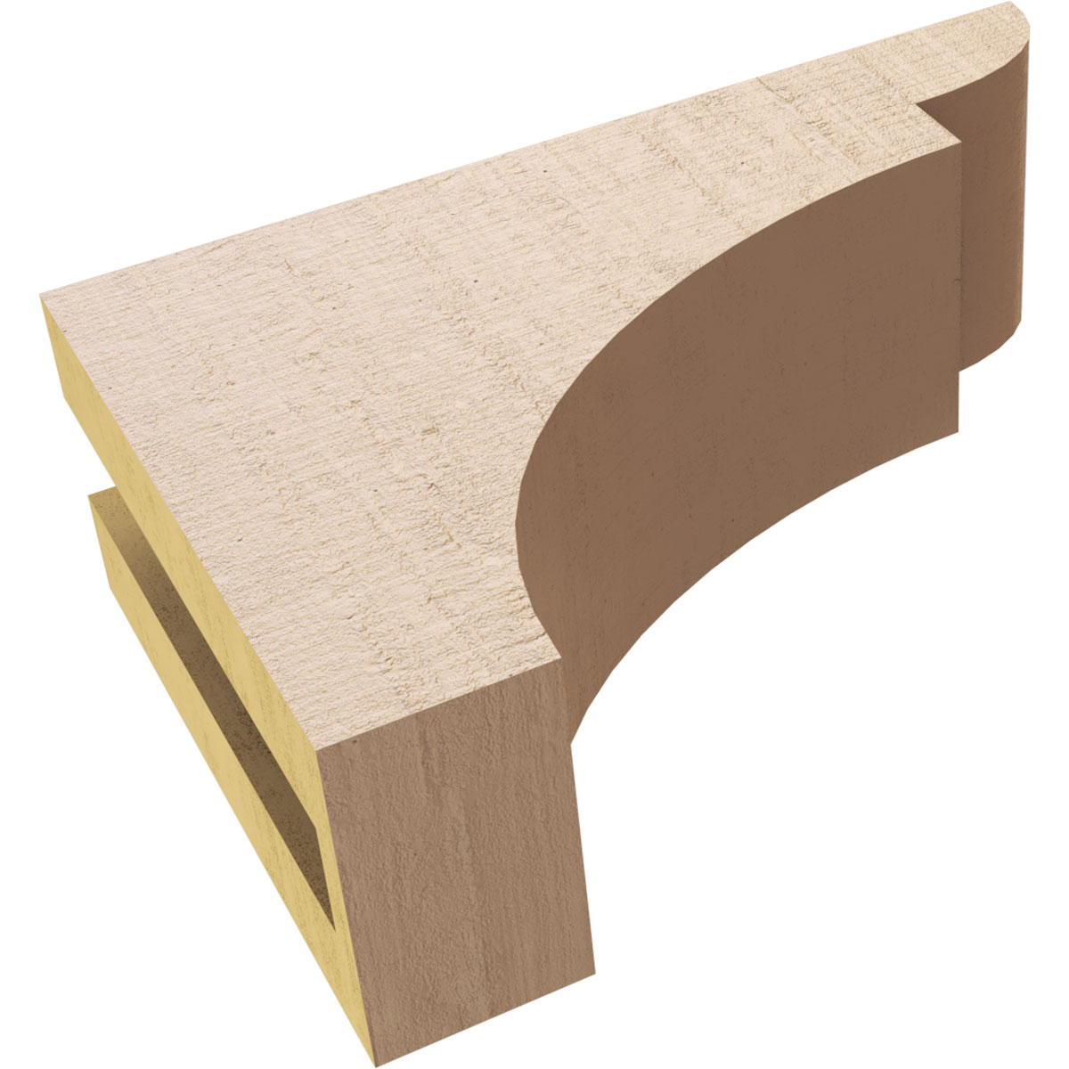 3"W x 9"D x 6"H Classic Yorktown Rough Cedar Woodgrain TimberThane Corbel, Primed Tan