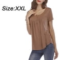 thumbnail image 2 of Womens V Neck Casual Blouse Button Down T Shirts Flare and Flowy Tops, 2 of 6