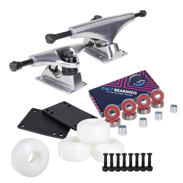 Cal 7 Skateboard Package Combo, 5.25 Inch Lightweight Aluminum Trucks, 52mm 99A Wheels, Bearings