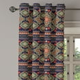 thumbnail image 2 of Ambesonne Ethnic Grommet Curtain, Floral Geometric Shapes, 50" x 96", Indigo Scarlet, 2 of 6