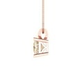 thumbnail image 3 of Clara Pucci 18K Rose Solid Hypoallergenic Gold 3Ct Natural Morganite Princess Cut Solitaire Designer Necklace Pendant For February, 3 of 6