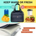 thumbnail image 5 of Mziart Cute Lunch Bag for Women, Insulated Lunch Box Tote Bag Reusable PU Leather Bento Cooler Bag for Work Office Picnic Travel (Black), 5 of 7