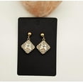thumbnail image 3 of Omodo Square Shaped Pedant, Vintage Style, Earrings, Gold Tone, 3 of 4