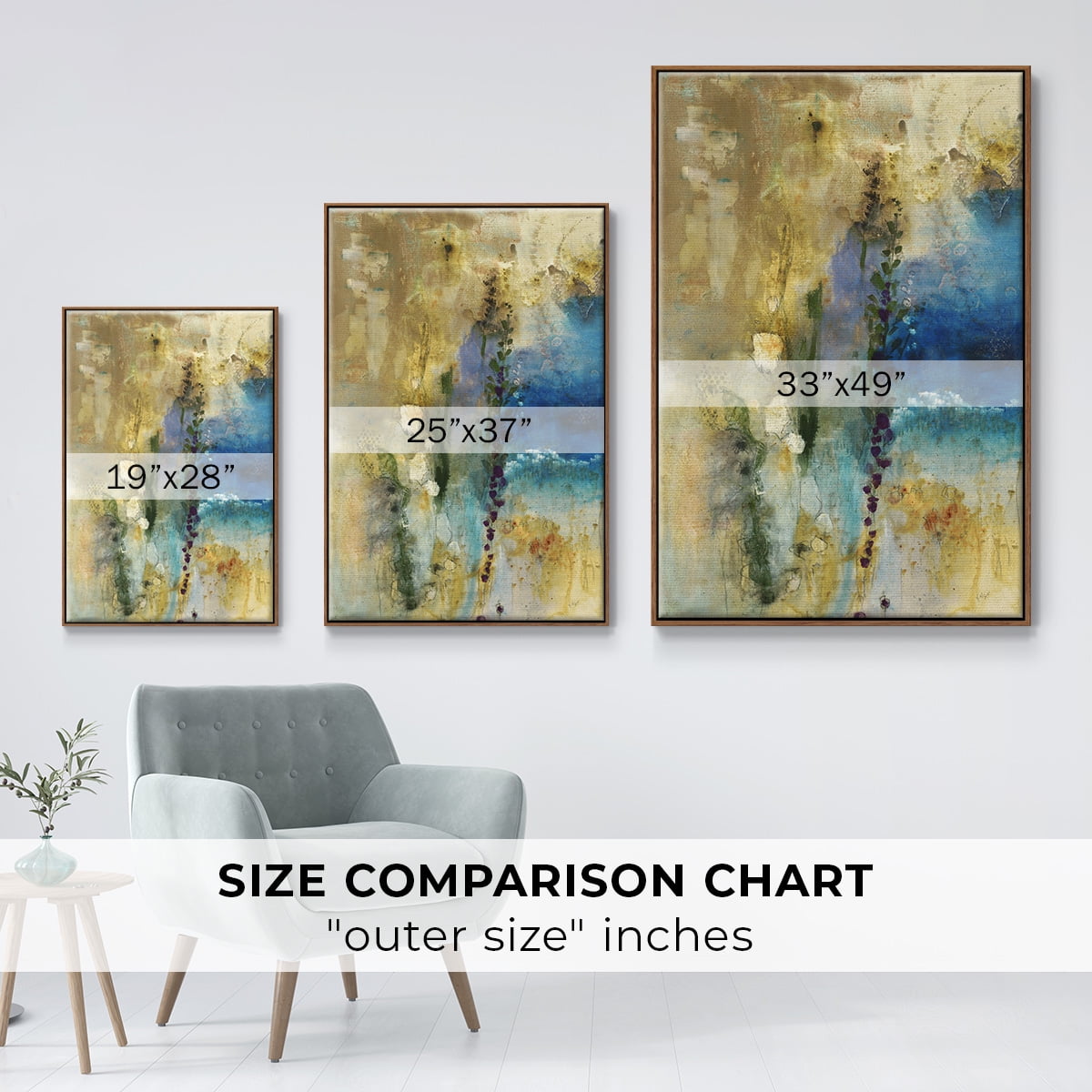 Immerge II Framed Premium Gallery Wrapped Canvas - Ready to Hang - 27 x 41 - Walnut Floating Frame