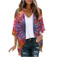 thumbnail image 1 of Drppepioner Cardigan pour Femmes Chic Cardigan pour Femmes Décontracté Veste Imprimée Été Manches Longues Haut Imprimé Multicolore, 1 of 5
