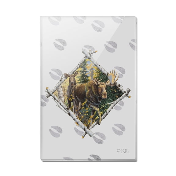 Moose Diamond Rectangle Acrylic Fridge Refrigerator Magnet