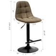 thumbnail image 2 of Gymax Set of 4 Adjustable Bar Stools Swivel Counter Height Linen Chairs with Back Brown, 2 of 10