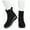 Black, variant on Women's White Suede Fall Boots Wedge Mid Calf Platform Booties Casual Vintage Slip On Ankle Chelsea Boots