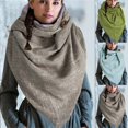 thumbnail image 2 of Opolski Women Autumn Winter Solid Color Button Star Soft Wrap Thick Warm Scarf Shawl, 2 of 9