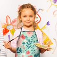 thumbnail image 3 of Pioneer Flower Floral Print Pattern Kids Aprons for Girls and Boys,Adjustable Neck Strap Toddler Aprons for Kids Cooking Baking, 3 of 7