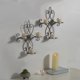 thumbnail image 5 of Candelabro de pared de metal | Diseño de pergamino colgante de hierro negro | 3 bandejas de velas | Apliques decorativos de pared | Inicio Sala de estar Dormitorio Decoración de comedor | 14,17 x, 5 of 6