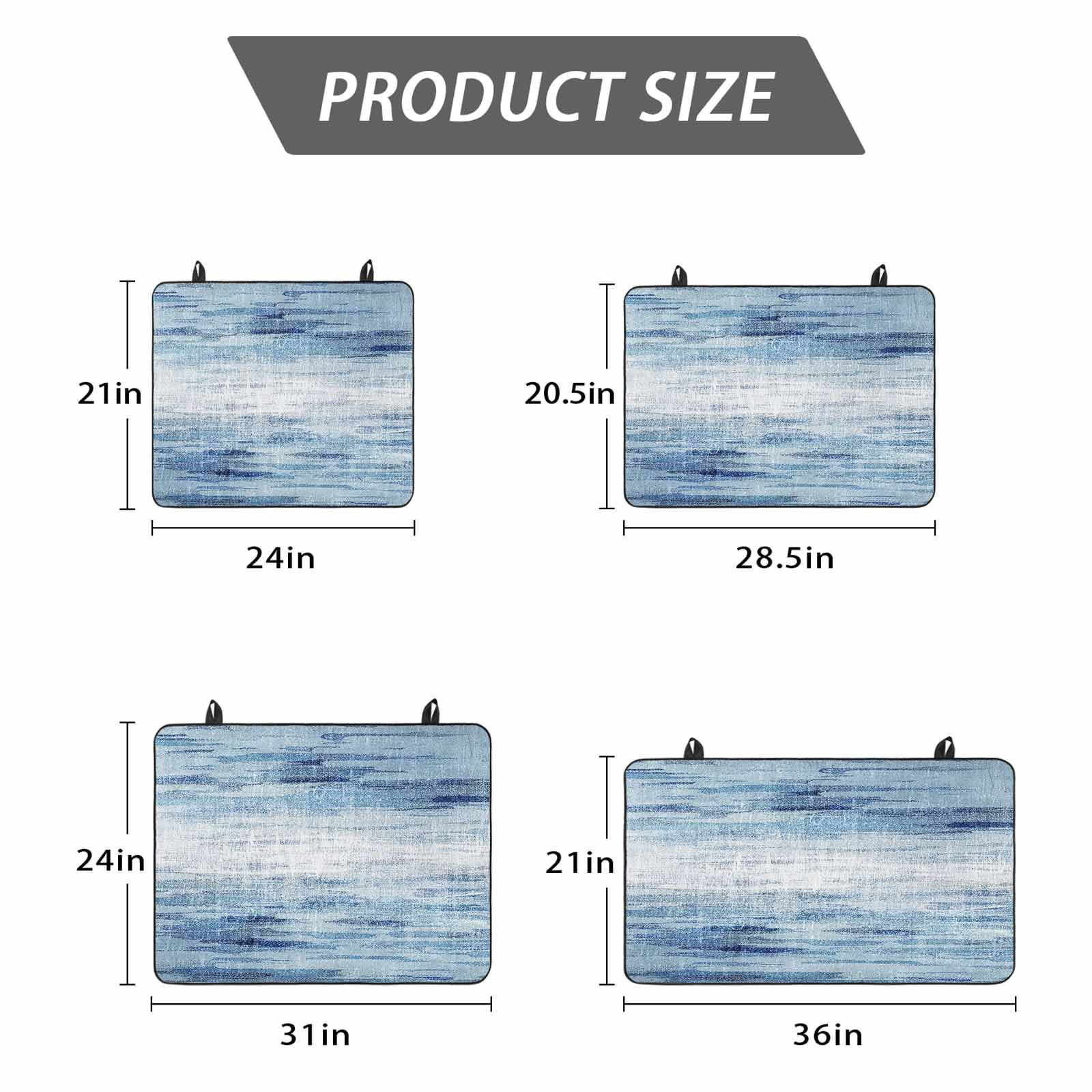 Vintage Blue Stove Top Cover for Electric Stove, Heat-proof & Non Slip Glass Top Stove Cover Protector, Retro Blue Ombre Modern Abstract Art Kitchen Flat Cooktop Rubber Mat 24x21 Inches