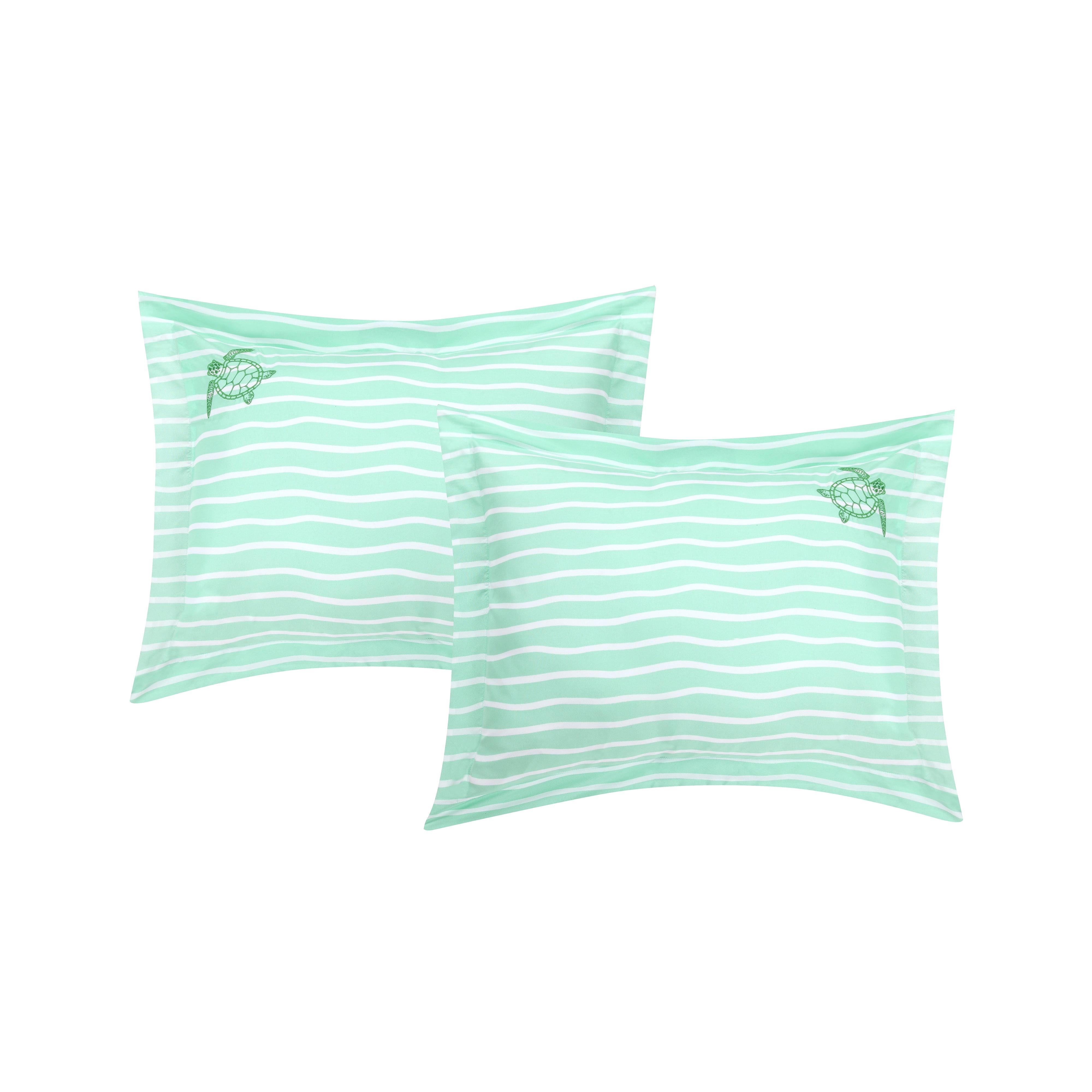 Harper Loft Beach Vibes Embroidered Green 7-piece Comforter Set King