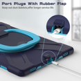 thumbnail image 6 of Dteck Samsung Galaxy Tab S8 Ultra Case 14.6 inch 2022 with Ring Stand, Heavy Duty 360 Rotating Multi-Functional Grip Stand Rugged Shockproof Fully-Body Rugged Cover, Navy+Blue, 6 of 8