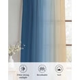 thumbnail image 6 of Navy Blue Ombre Sheer Curtains 84 Inch Length 2 Panels Set for Living Room/Bedroom, Modern Yellow Gradient Farmhouse Art Kitchen Curtains Grommet Semi-Sheer Curtains Window Treatments 52"x84"x2, 6 of 7