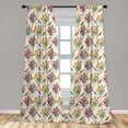 thumbnail image 4 of Ambesonne Bohemian Curtains, Birds Flowers Spring Art, Pair of 28"x84", Earth Yellow and Pale Peach, 4 of 4