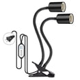 thumbnail image 1 of Dual-Head Reptile Basking Light Fixture with Auto Timer - Adjustable UVB Heating Lamp for Turtles and Lizards - Black, Long Design for Optimal Sunlight Simulation (Bulbs not included), 1 of 6