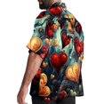 thumbnail image 3 of Love Men's Short Sleeve Poplin Shirt, Casual Printed Beach Button Down Summer Unisex Shirts, 3 of 6