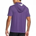thumbnail image 6 of Fanxing Big and Tall Cooling Sun Shirts for Men with Hood Short Sleeve Lightweight Tees with Masks Fishing Hoodie Purple,L, 6 of 9