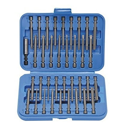 36 Pc 3" Long 1/4" Hex Shank Screwdriver Bit Set - Hex, Pozi, Torx, Tamperproof